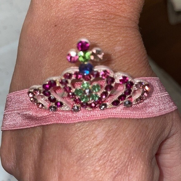 Rachel Weissman Pink Swarovski Crystal Crown Headband Perfect For Your Princess - Picture 6 of 7